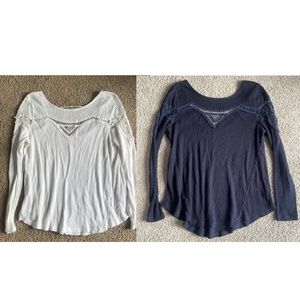 FREE PEOPLE LONG SLEEVE TOP. FREE PEOPLE THERMAL TOP. FREE PEOPLE LACEY SIZE M
